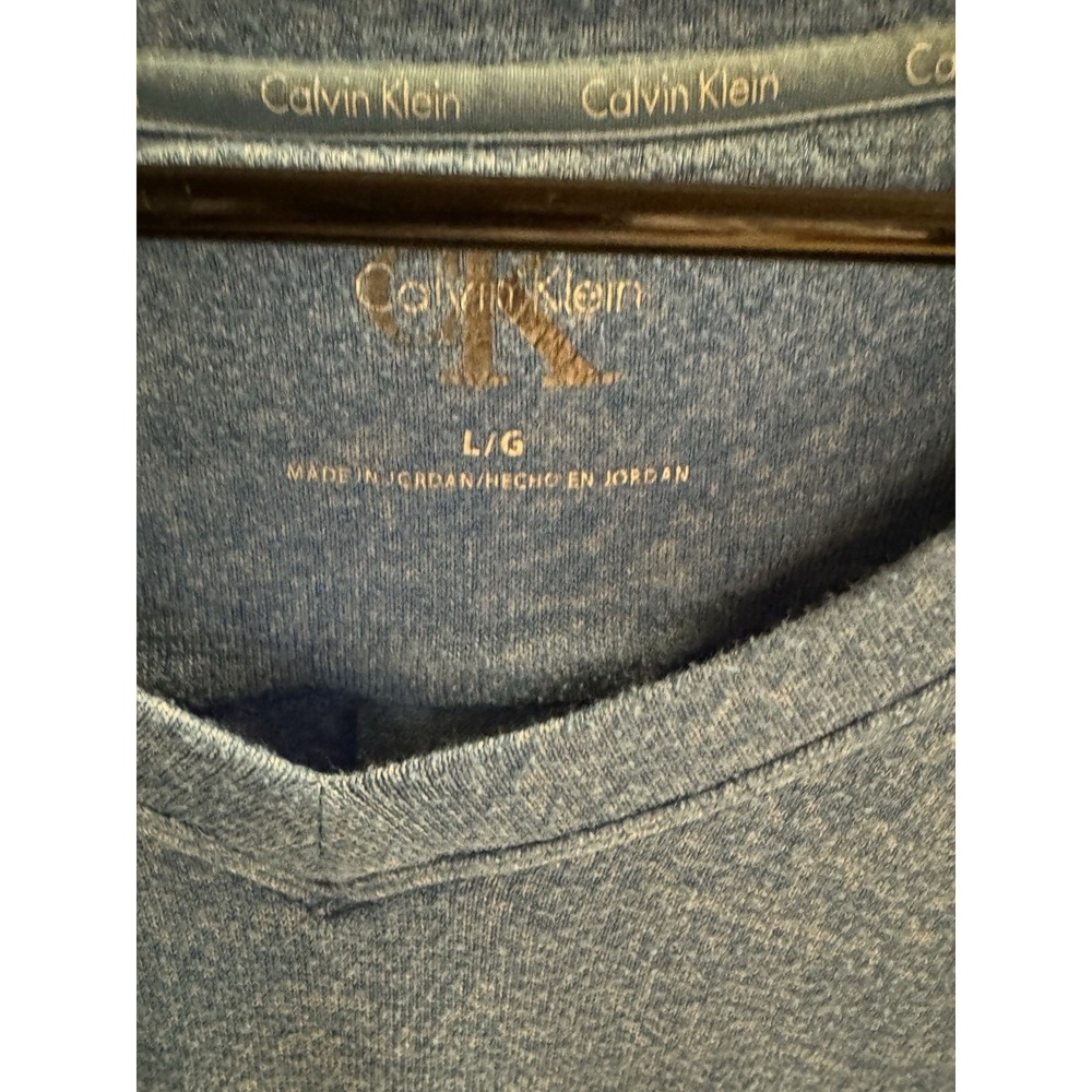Calvin‎ Klein Long Sleeve V-Neck Sweater Women Large L Blue Cotton SOFT!! - Picture 3 of 4